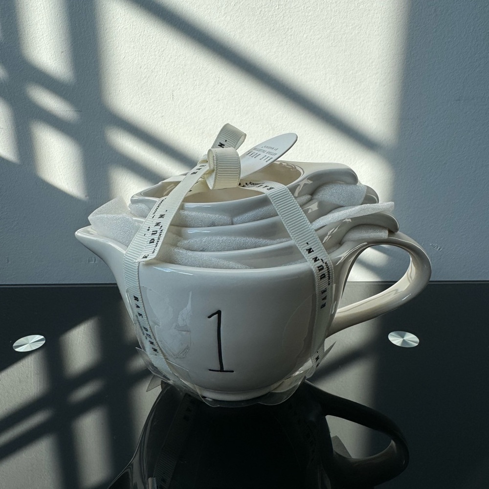 NWT Rae Dunn Measuring Cup set Ivory Ceramic